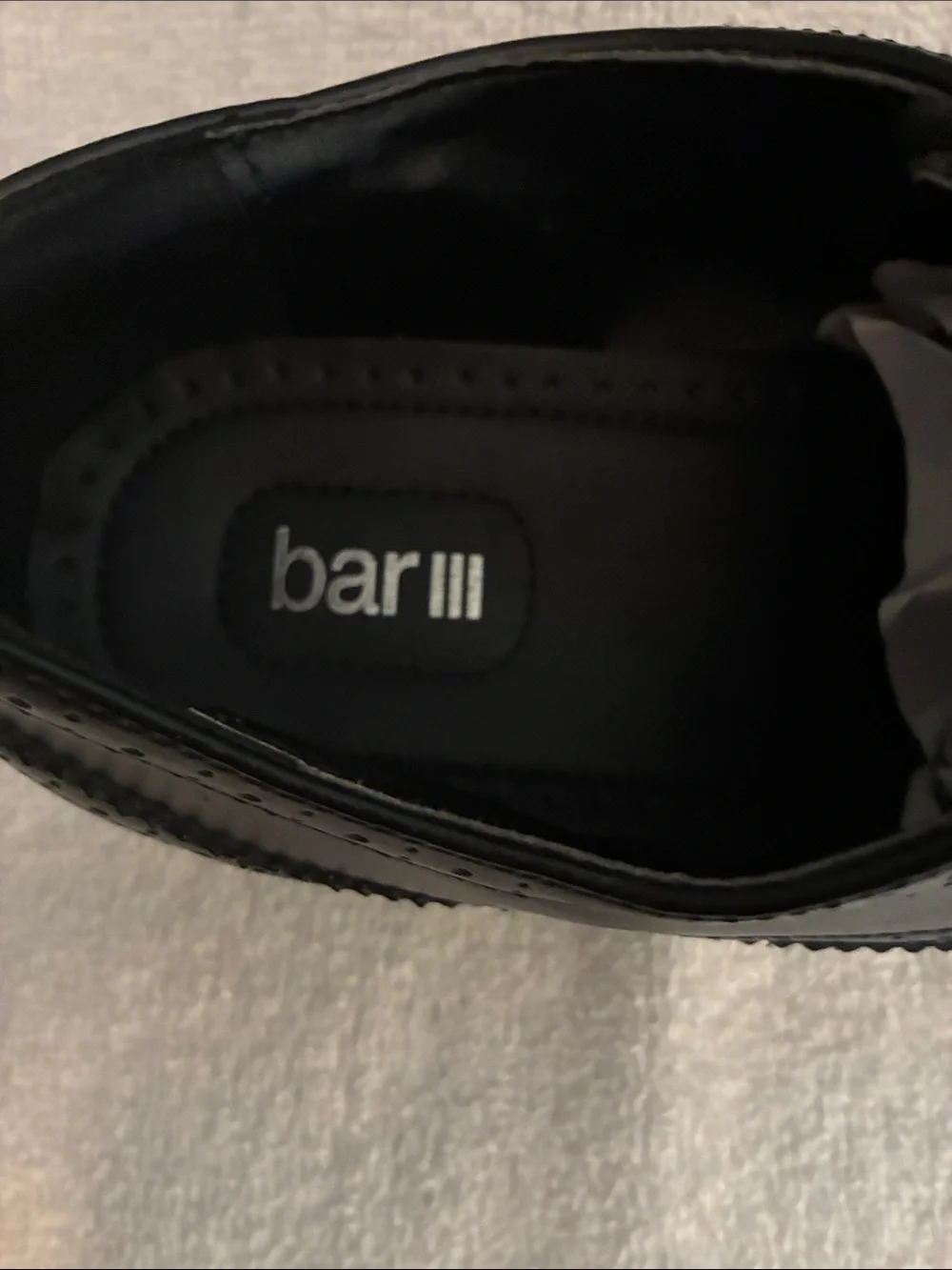 Bar III “Fabian” Mixed Media Men's Black Lace-Up Wingtip Dress Oxford